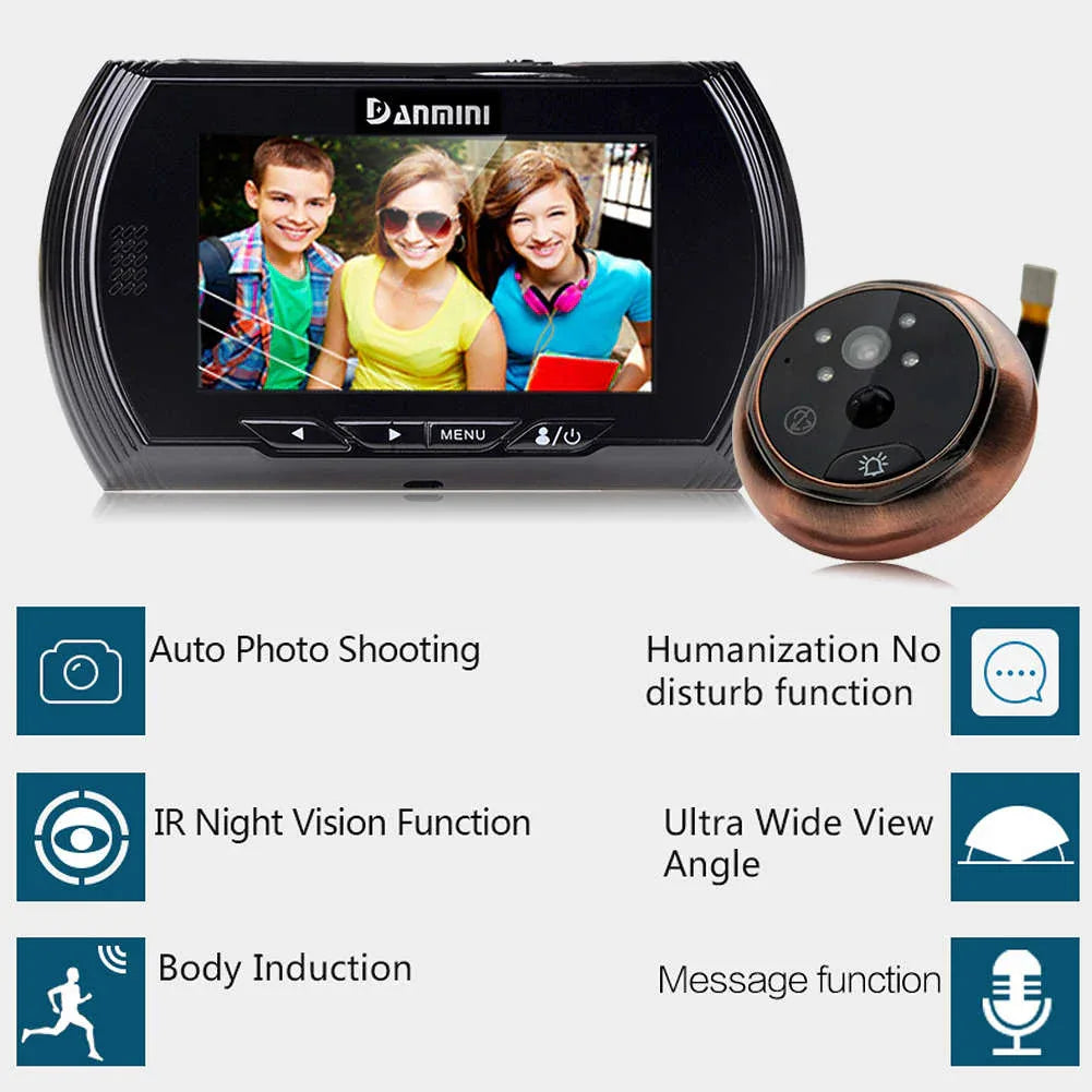 4-3 hd screen smart digital door viewer with ir night vision - Prozone