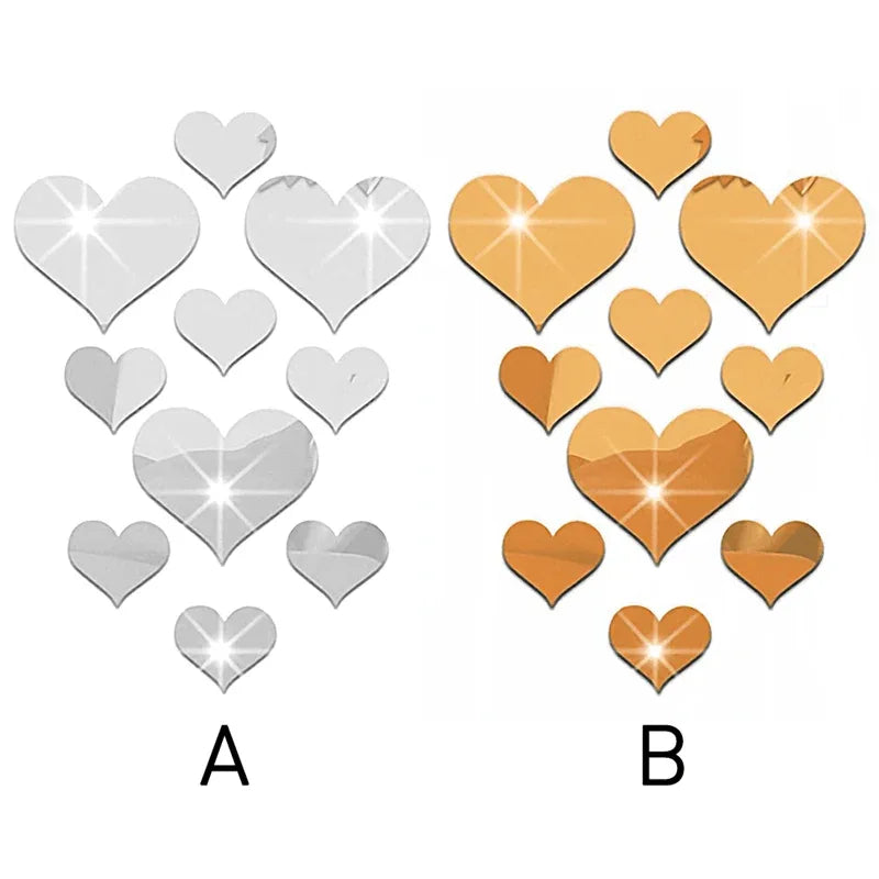 18 pcs hearts acrylic wall sticker - Prozone