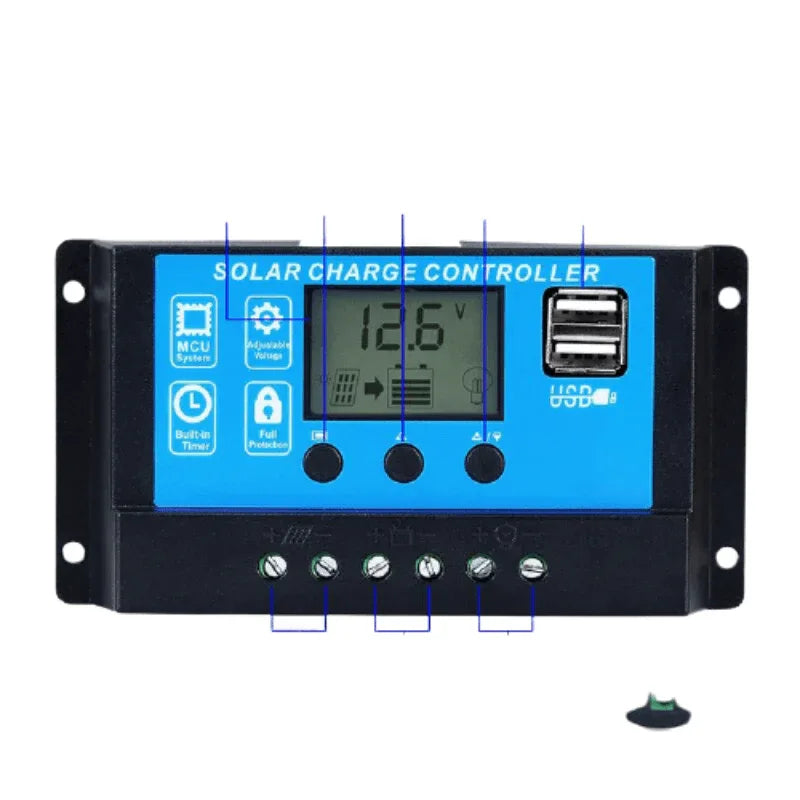 Pwm 10a lcd display solar charge controller 12v/24v - Prozone