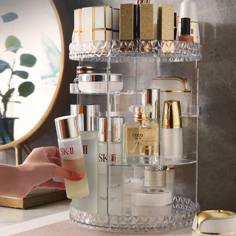 Rotating Crystal Cosmetics Makeup Organizer Box Pack - Prozone