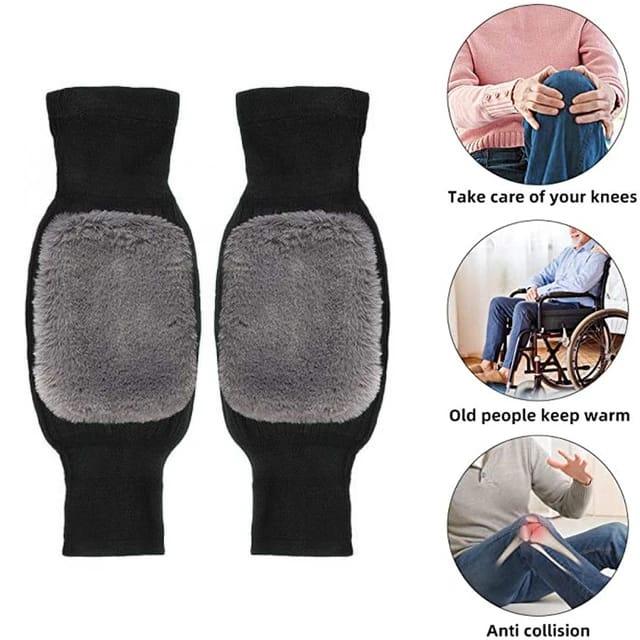 2pcs cashmere knee pads winter warm men women with straps - Prozone