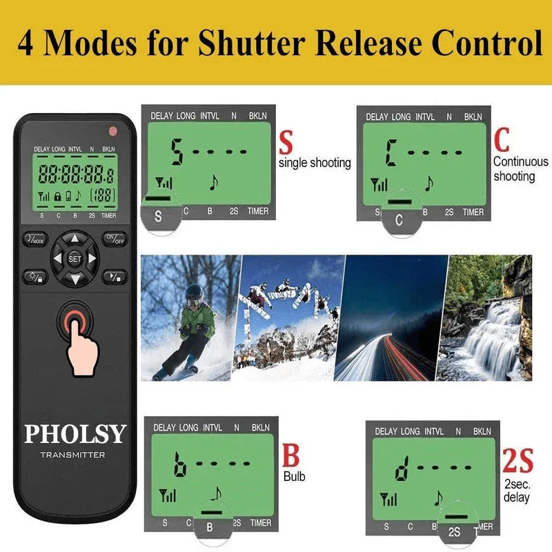 Pholsy wireless shutter remote control with digital timer - Prozone