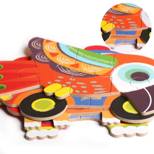Wooden Floor Puzzles for Toddlers Transport Vehicles - Prozone