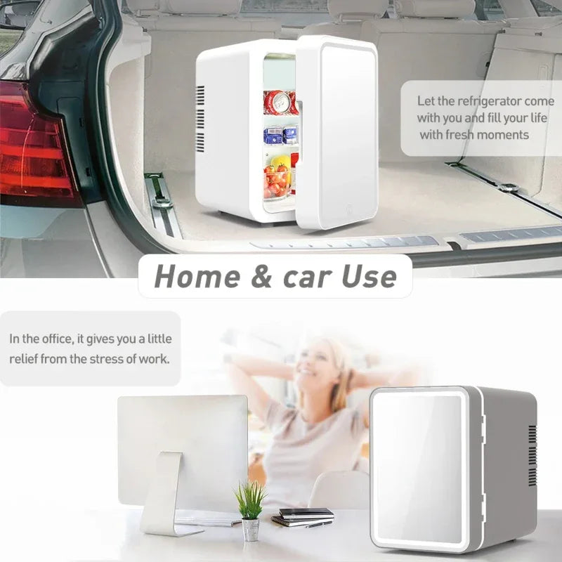 Portable Mirrored Beauty Fridge With LED Lighting - Prozone