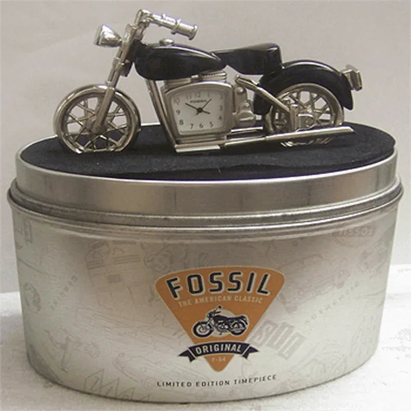 Fossil antique harley bike clock- metal black - Prozone