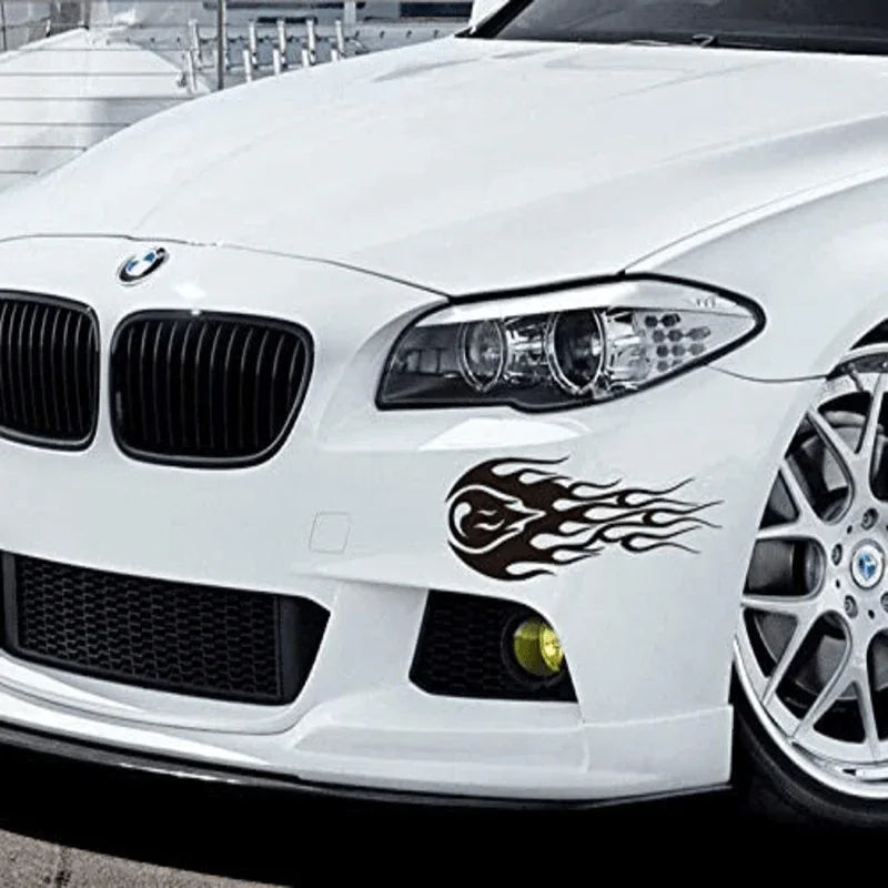 2pcs flames stickers (black) for car side mirrors - Prozone