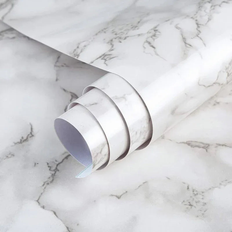 Self adhesive furniture sticker (white marble) - Prozone