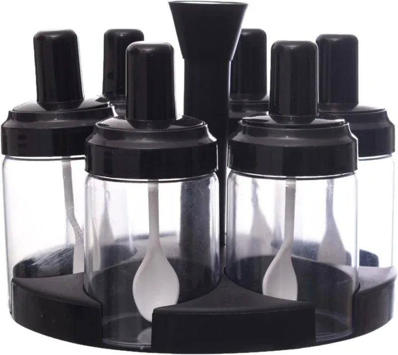 Plastic spice rotating bottles 6pcs - Prozone