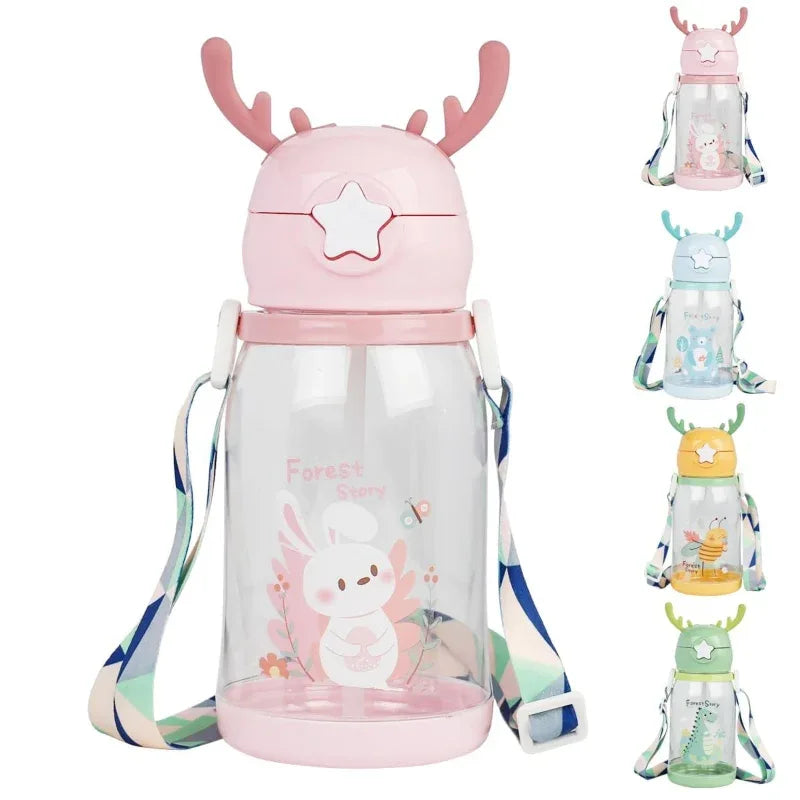 Kids cartoon drinking bottle with straw - Prozone