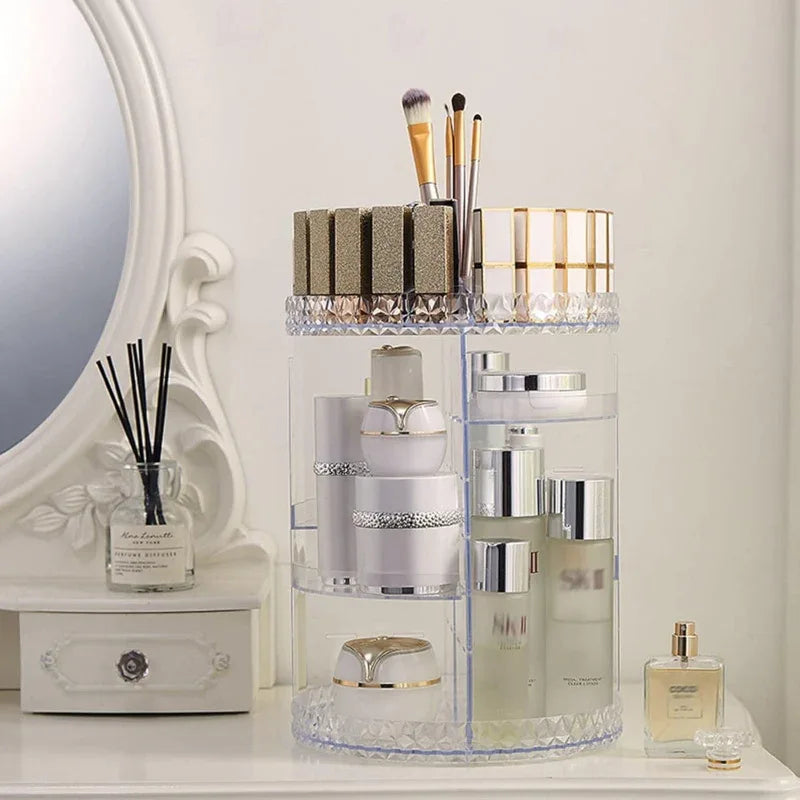 Rotating Crystal Cosmetics Makeup Organizer Box Pack - Prozone