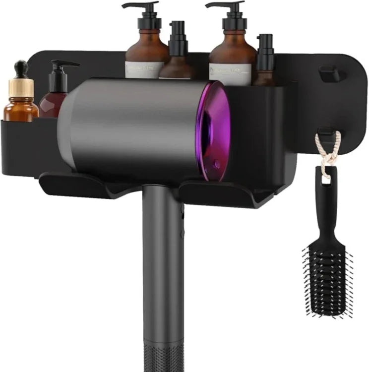 Multifunctional punch free wall mounted hair dryer storage holder - Prozone
