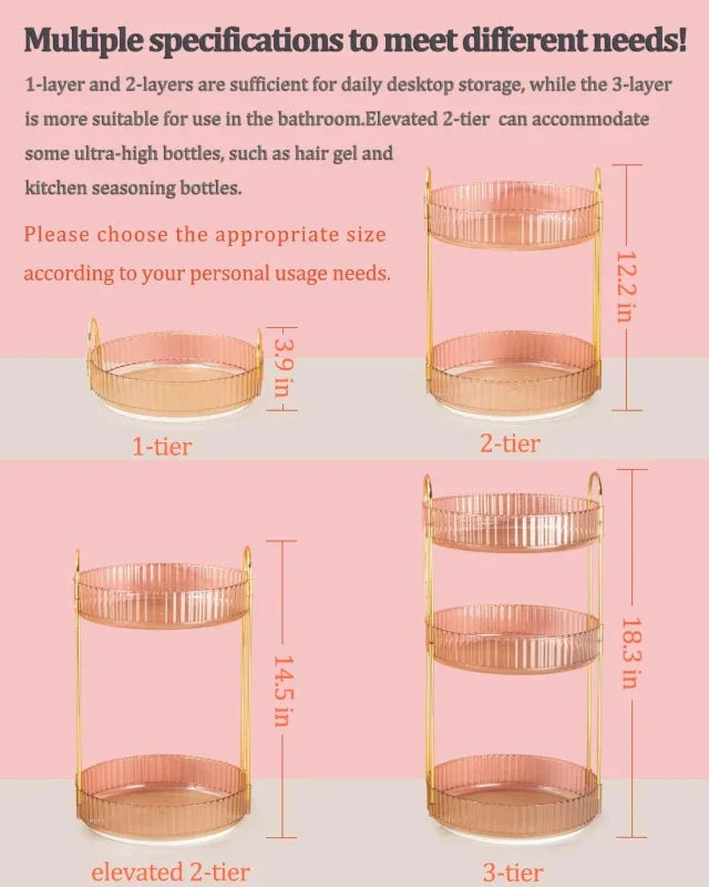 3 Layer Rotating Cosmetic Organizer Rack - Prozone