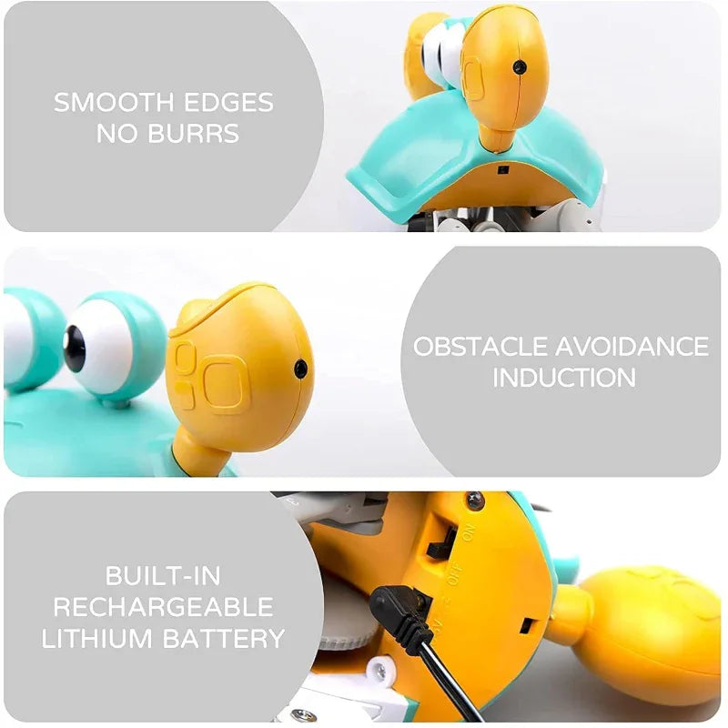 BATTERY OPERATED CUTE SENSOR CRAB WITH LIGHT SOUNDS - Prozone