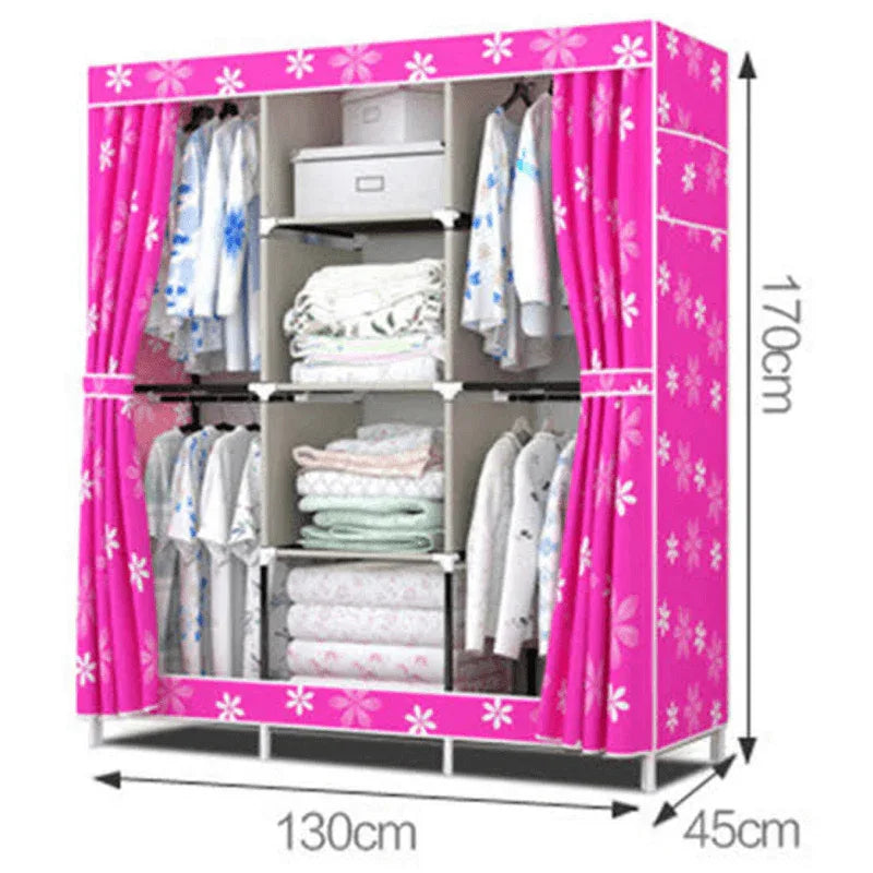 Triple portable clothes wardrobe closet cabinet - Prozone