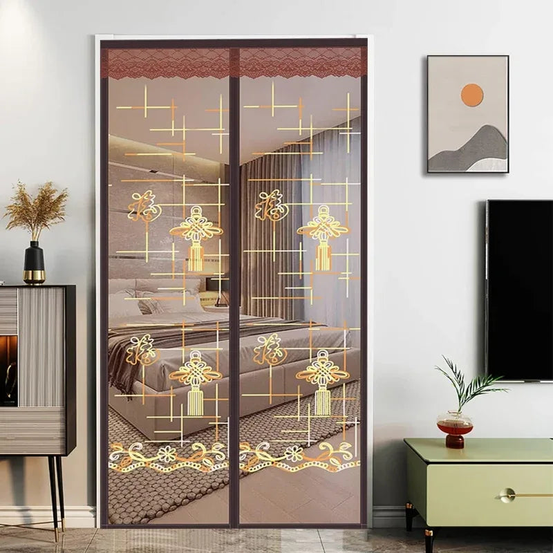 Traditional Embroidery Magnetic Screen Door - Prozone