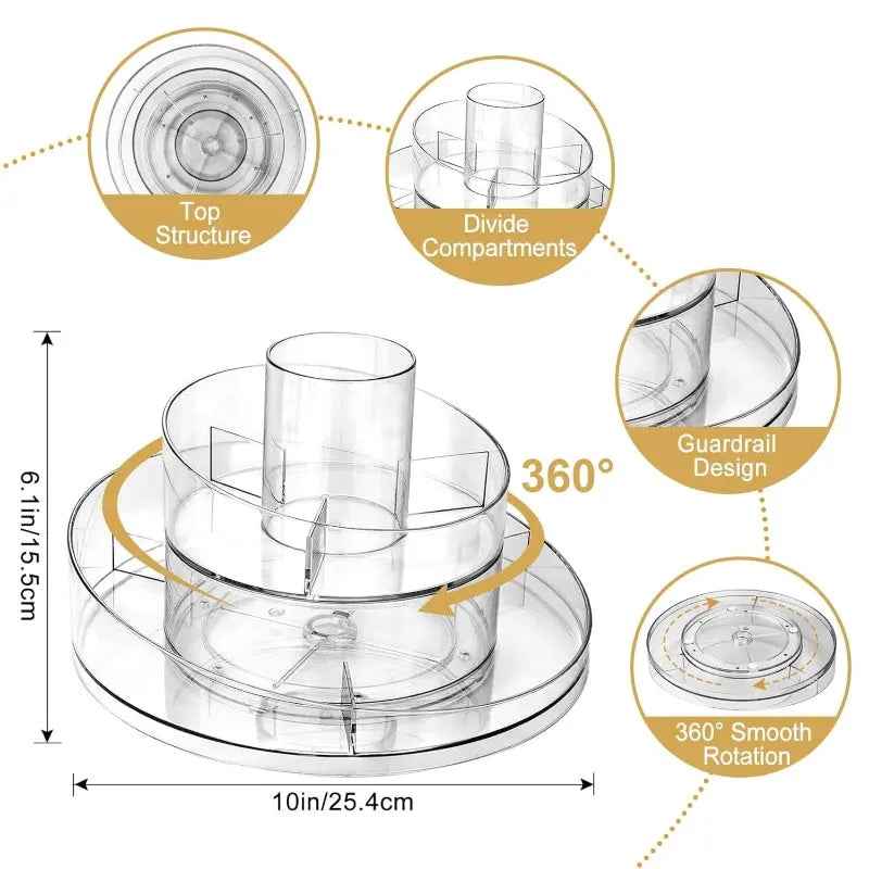 360° Rotating Acrylic Makeup Organizer - Prozone