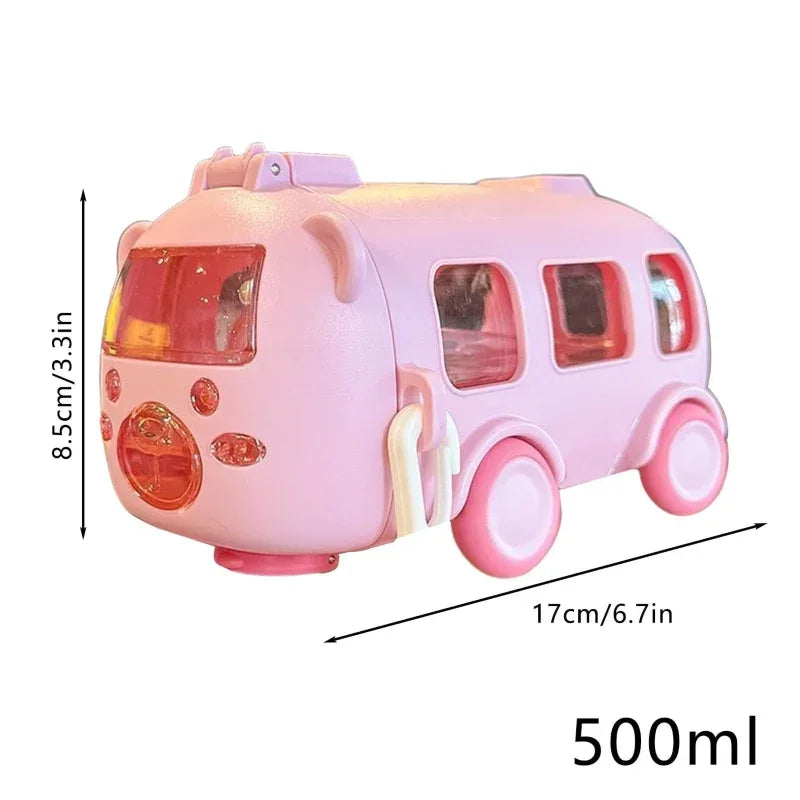 Cute Bus Shaped Water Bottle With Straw - Prozone