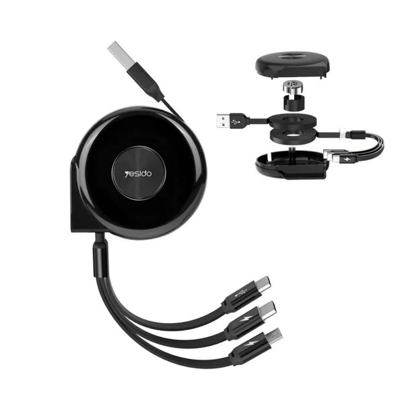 Yesido retractable multi cable 3-in-1 - Prozone