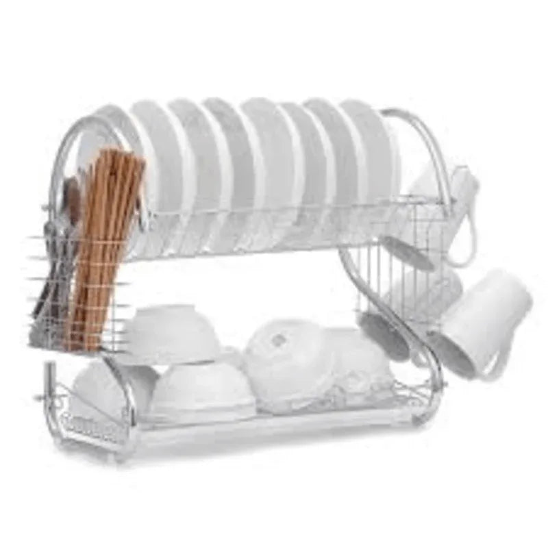 2 tier dish & utensils drainer with board - Prozone