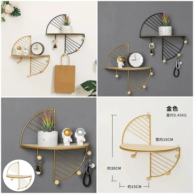 Creative wall iron shelf- black - Prozone