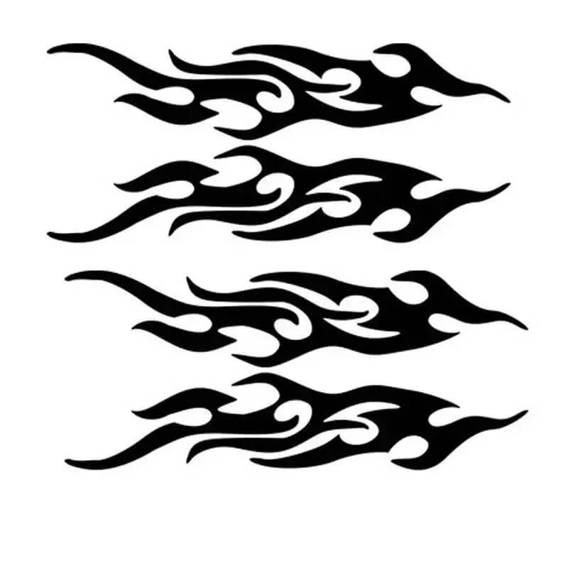 4pcs flames (white) car vinyl stickers - Prozone