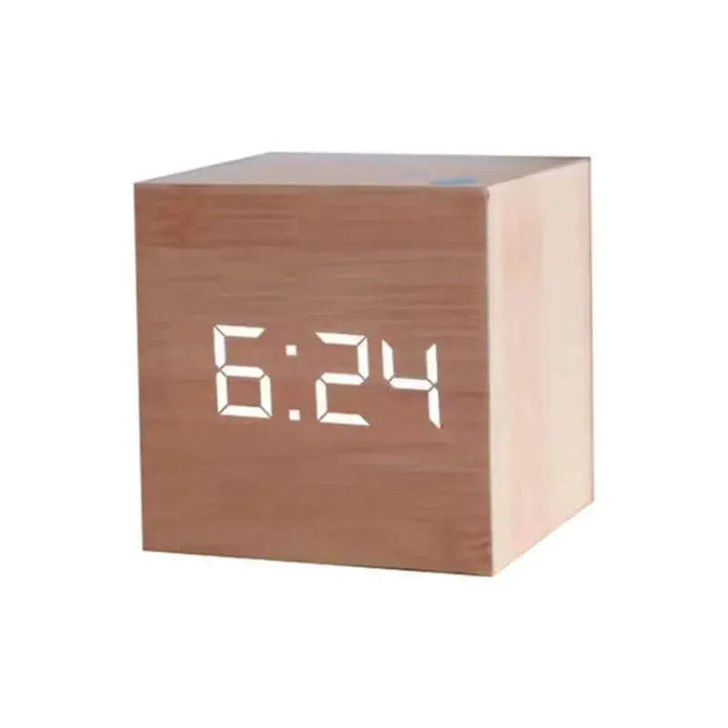 Wooden led alarm clock with voice control - Prozone