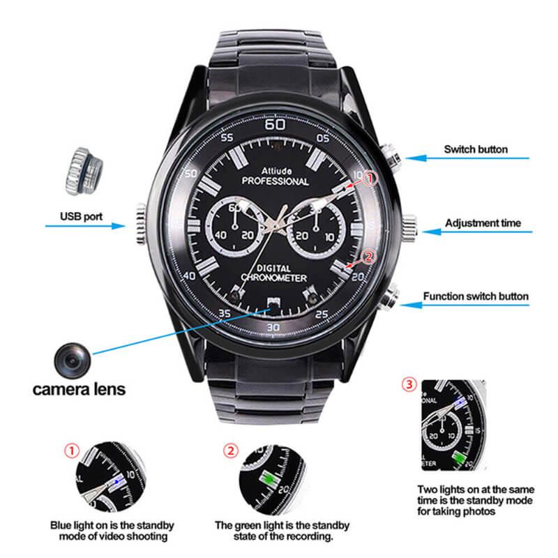 Spy wrist watch cam 1080p 32gb memory - Prozone