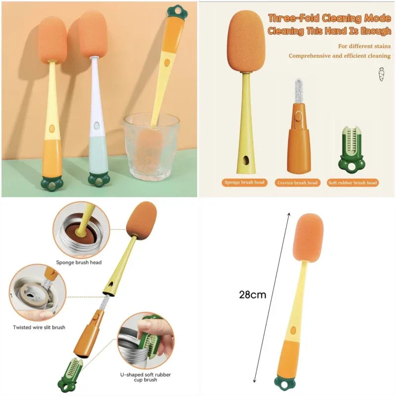 3 in 1 multifunctional long handle cleaning cup brush - Prozone