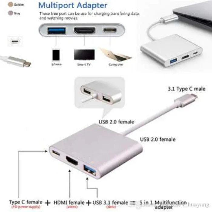 Type c 3.1 to vga+otg c+usb 3.0 - Prozone