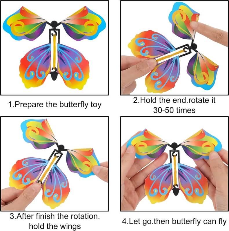 Stress Relief Flying Butterfly Novelty Magic Toy Pack Of 6 - Prozone
