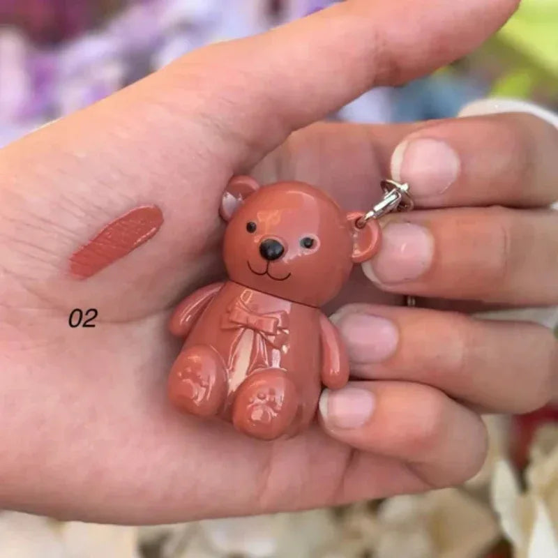 Pack of 6 Pcs Set Cute Teddy Bear Matte Glosses Bling glow - Prozone