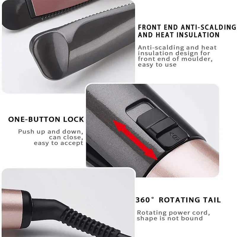 2 in 1 twisted hair straightener and curler iron - Prozone