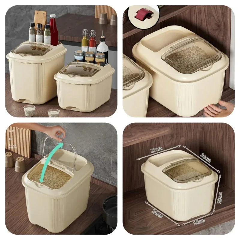 10KG Flip Cover Sealed Multi-function Rice Bucket - Prozone