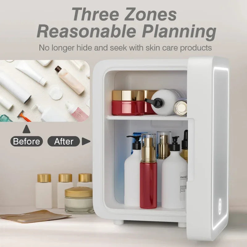 Portable Mirrored Beauty Fridge With LED Lighting - Prozone
