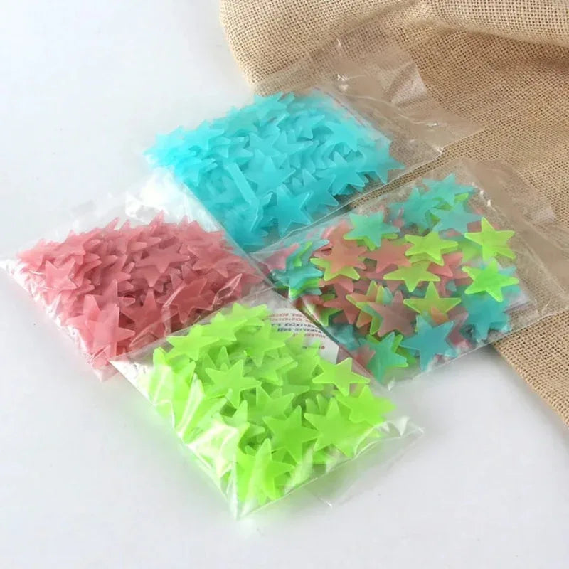 100pcs/stars luminous fluorescent 3d wall stickers - Prozone