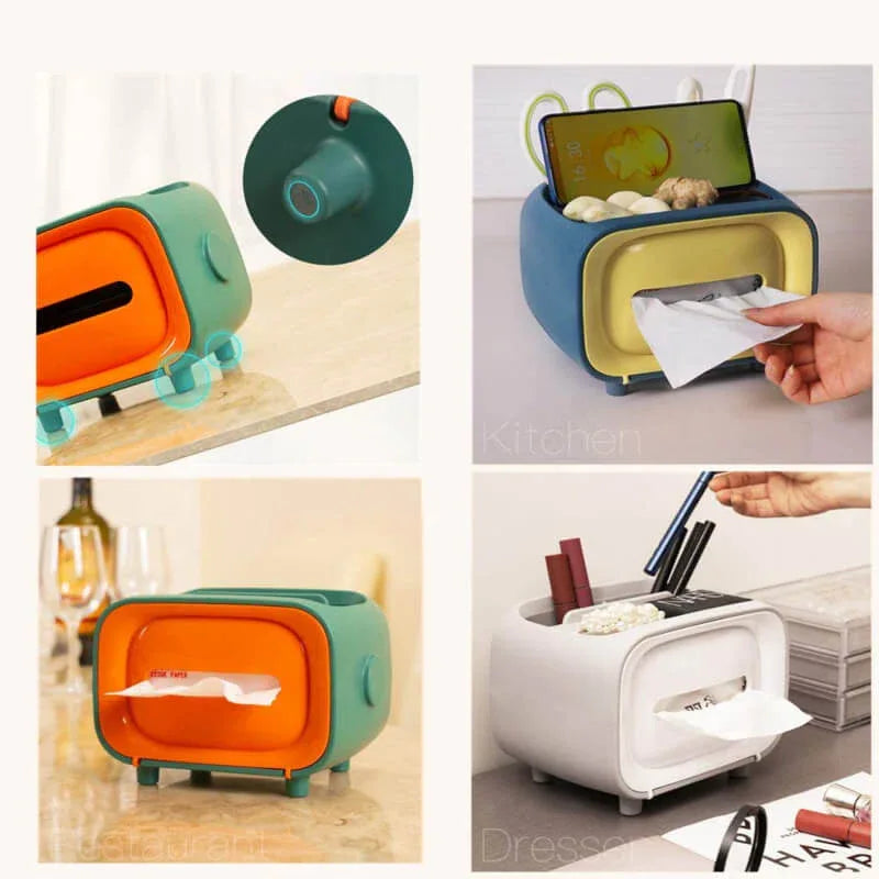 Plastic tissue box cover holder desk storage box container - Prozone