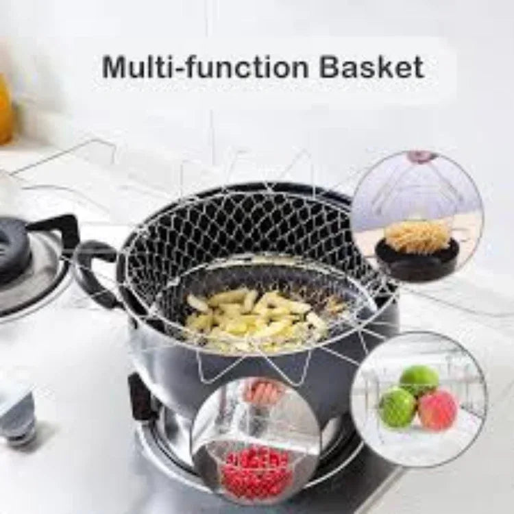 Steam rinse deep fry chef magic mesh basket - Prozone