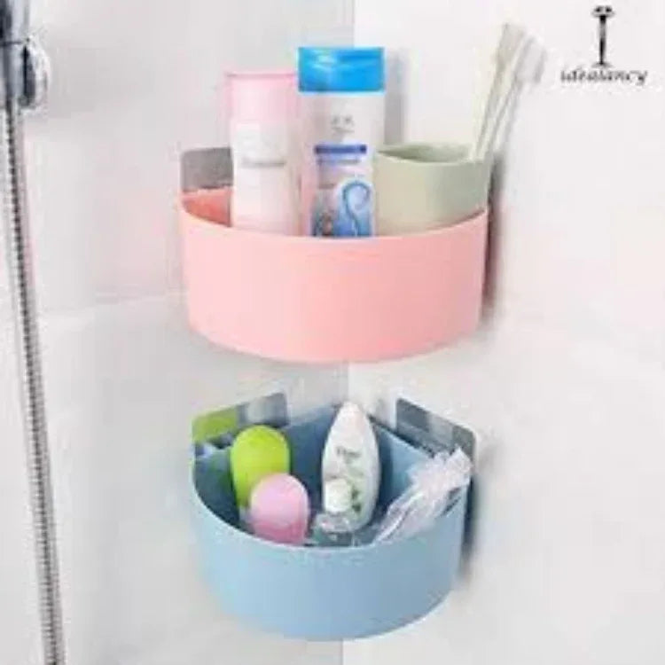 Triangle bath & kitchen corner storage shelf with suction cup 2pc - Prozone