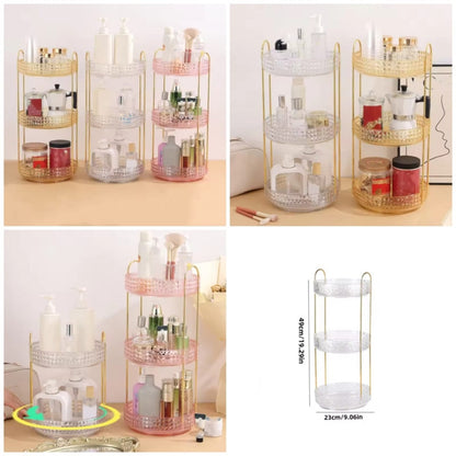 3 Layer Rotating Cosmetic Organizer Rack - Prozone