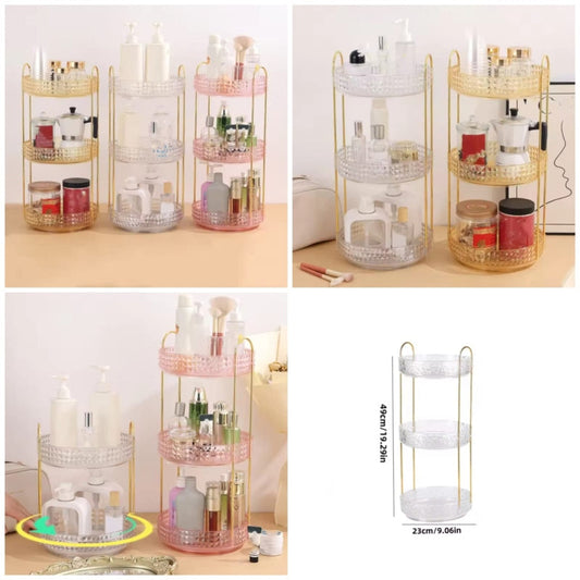 3 Layer Rotating Cosmetic Organizer Rack - Prozone