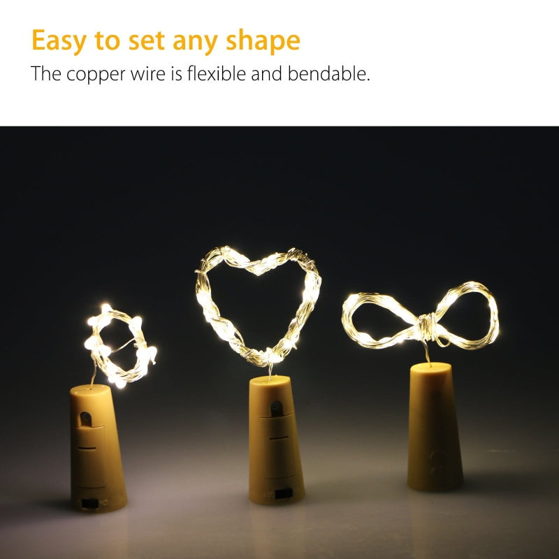 Wine bottle lights with cork led string light - Prozone