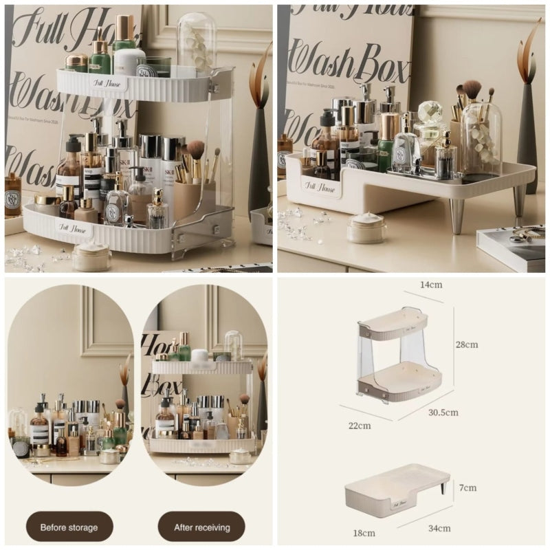 2 tier Cosmetic Makeup Storage Holder - Prozone