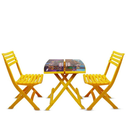 Kids Table and 2 Chairs Fun Foldable Gift Set - Prozone