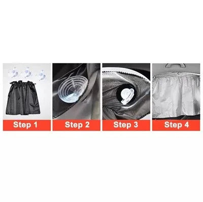 Car sunshade curtain- sucker fixing-silver coating cloth - Prozone