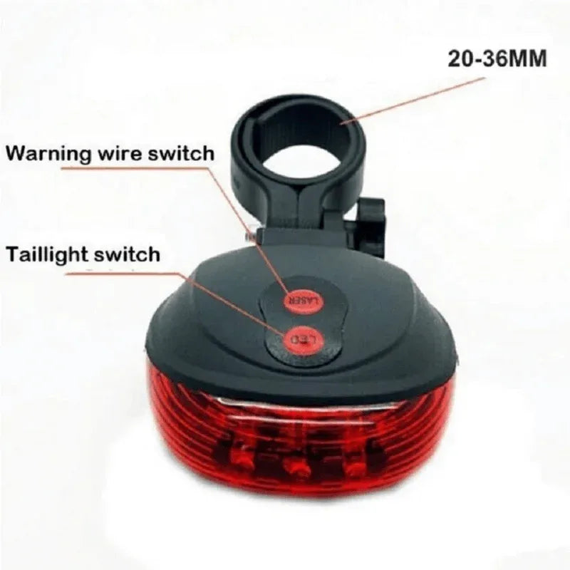 Waterproof bicycle light 5led+2laser rear tail light - Prozone