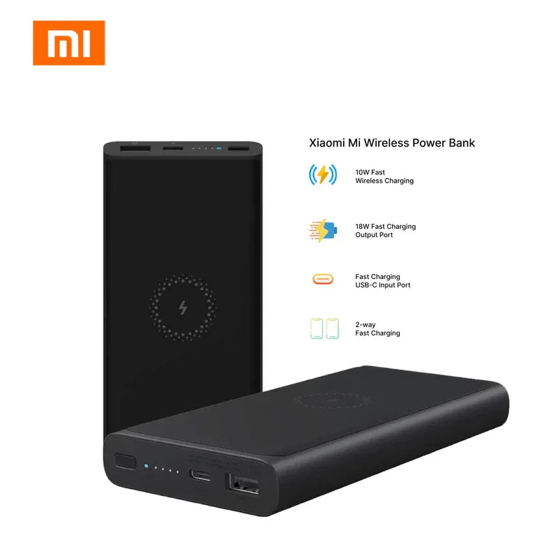 Mi wireless power bank 10000mah 10w qi fast type c black - Prozone