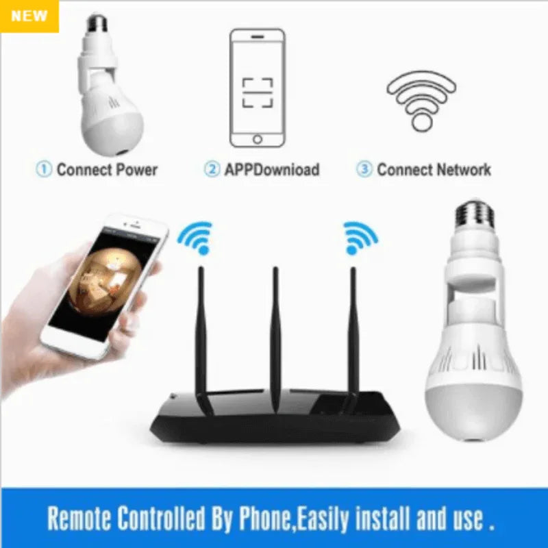 Wifi flexible light bulb camera 1080p hd - Prozone