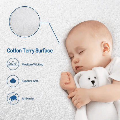 100% Waterproof Mattress Protector with Cotton Terry Top and Deep Pocket Fit up to 18" - Prozone