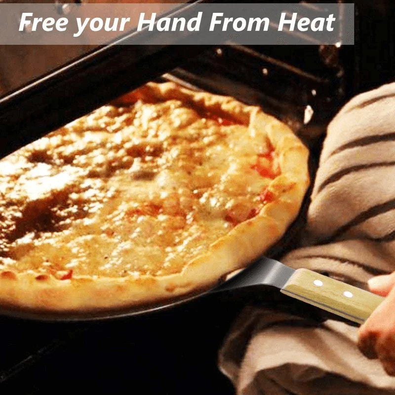 Stainless steel pizza pan spatula with wood handle - Prozone