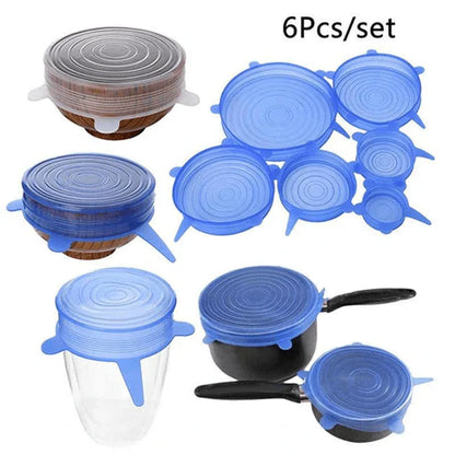 6pc silicone stretch lids - Prozone